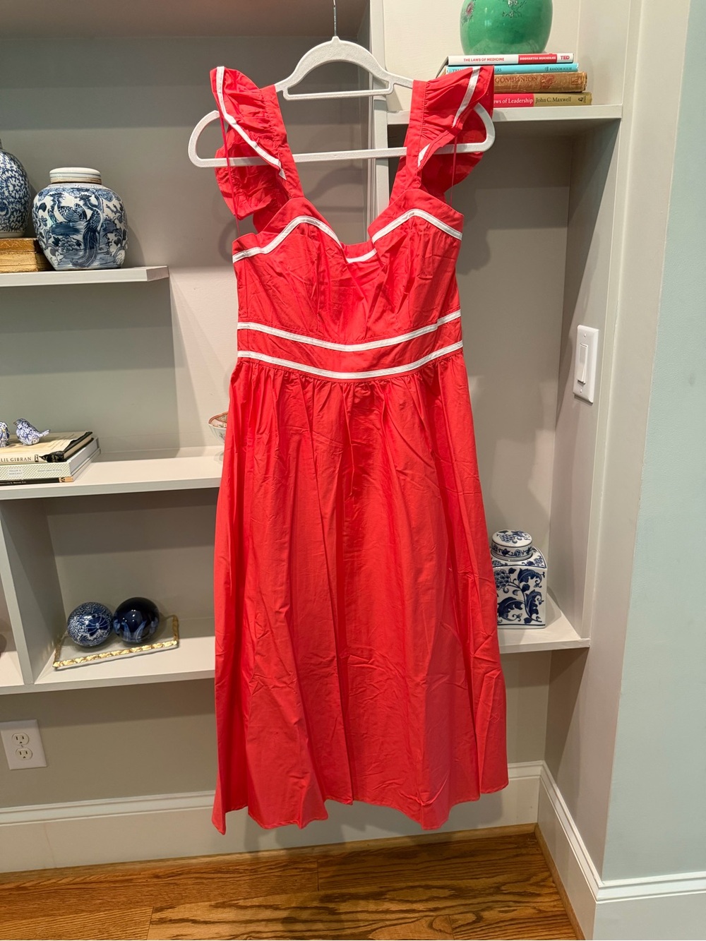 Flying Tomato Red Maxi Dress with White Trim